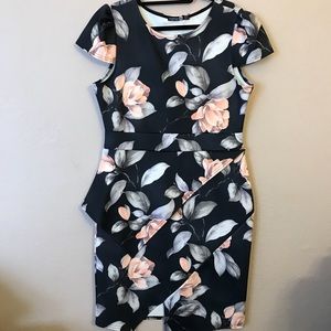 Floral peplum dress XL